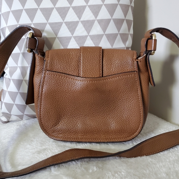 Michael Kors Maxine Brown Leather Saddle Bag - Picture 5 of 10